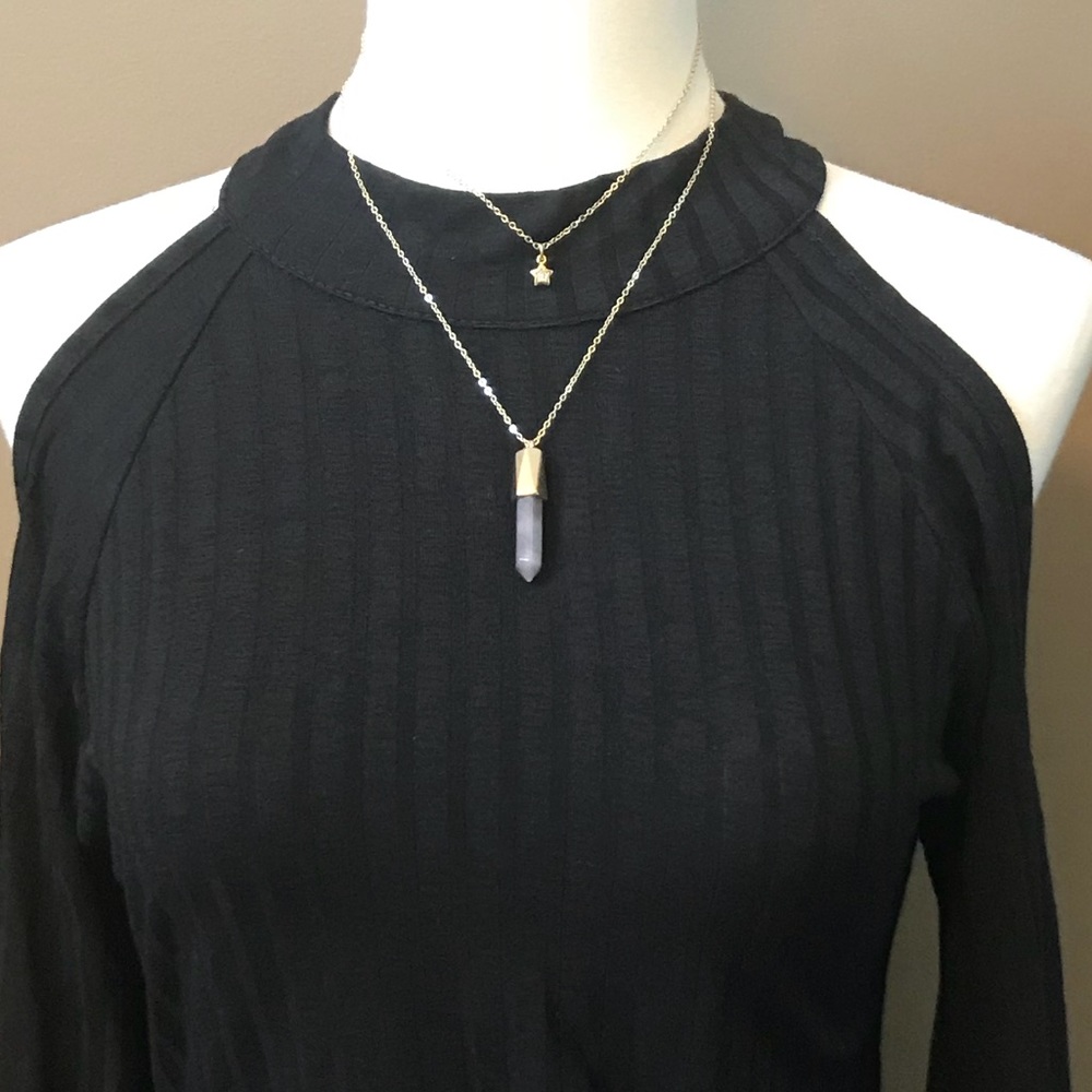 Last 1! 🌟Gray Quartz Bullet Necklace - Picture 5 of 5